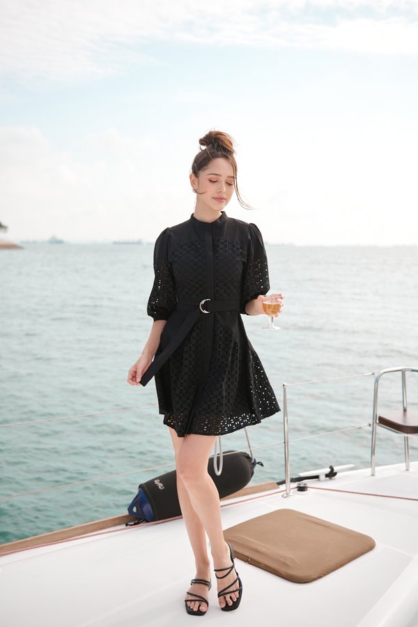 Grace Anglaise Shirt Dress (Black)