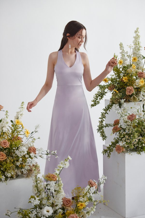 State Of Grace Halter Dress (Lilac)