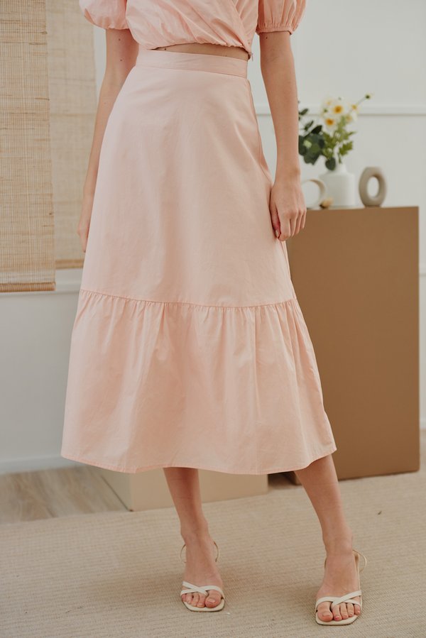 Dovey Midi Skirt (Peach Pink) 