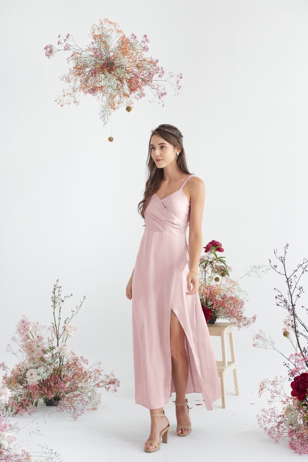 Surely Serenely Slit Dress (Light Pink)