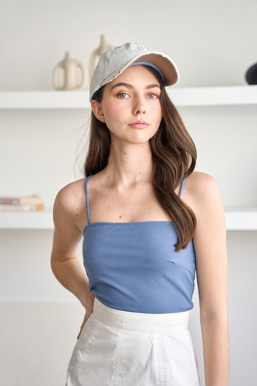 Basis crop top blue the thread theory