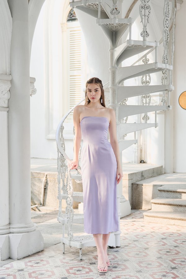 Never Too Late Slinky Dress (Lilac)