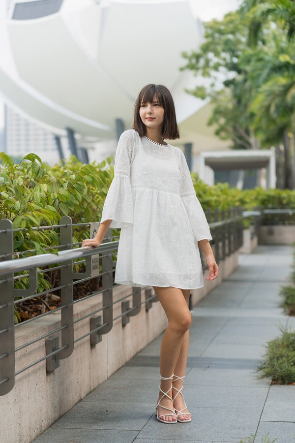 Fleetwood Embroidered Dress (White)