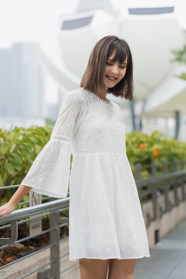 Fleetwood Embroidered Dress (White)