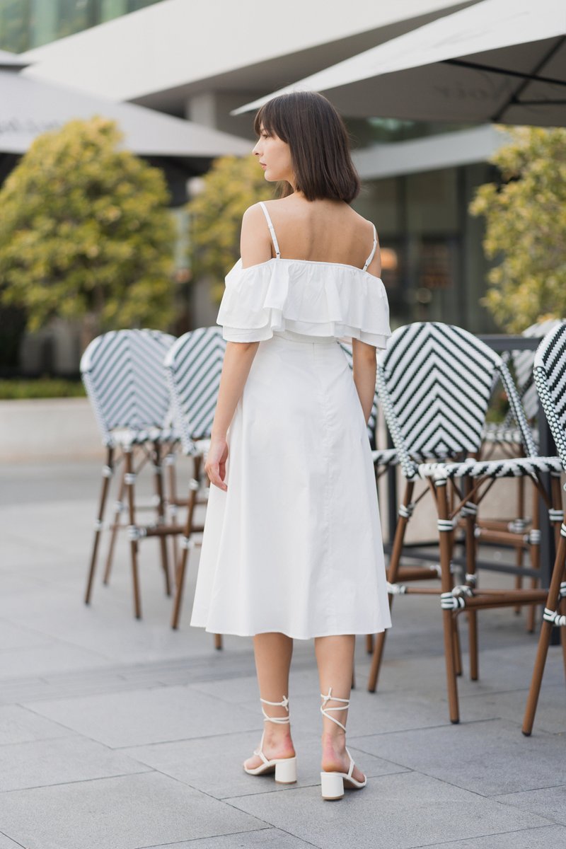 Elemental Midi Skirt (White) | The Thread Theory