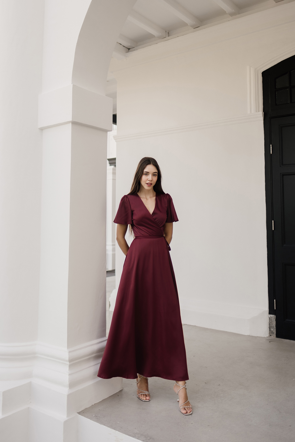 Dress online wine red