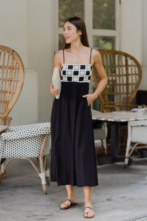 Checkers Maxi Dress (Black)