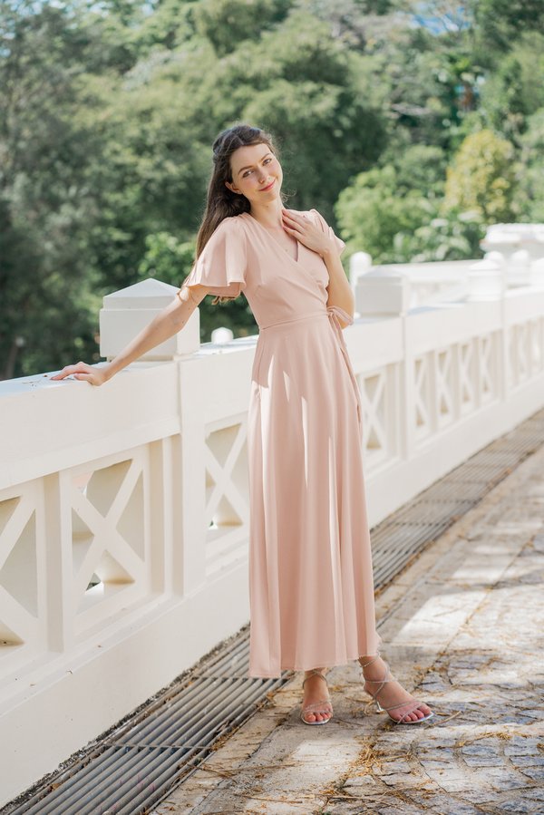 Romance In A Wrap Dress (Pearl Pink)