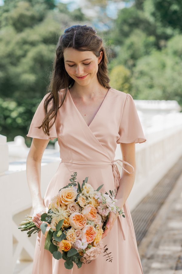 Romance In A Wrap Dress (Pearl Pink)