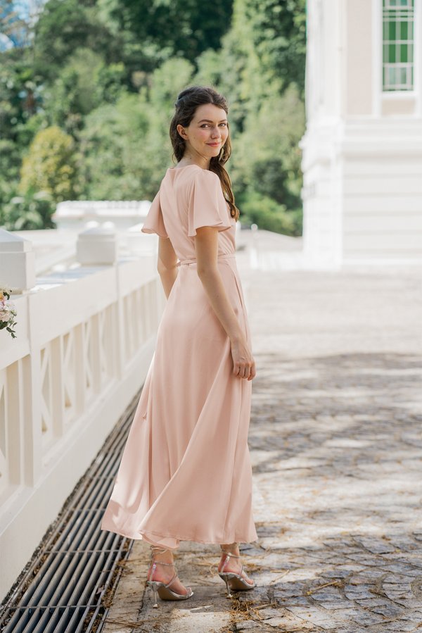 Romance In A Wrap Dress (Pale Pink)