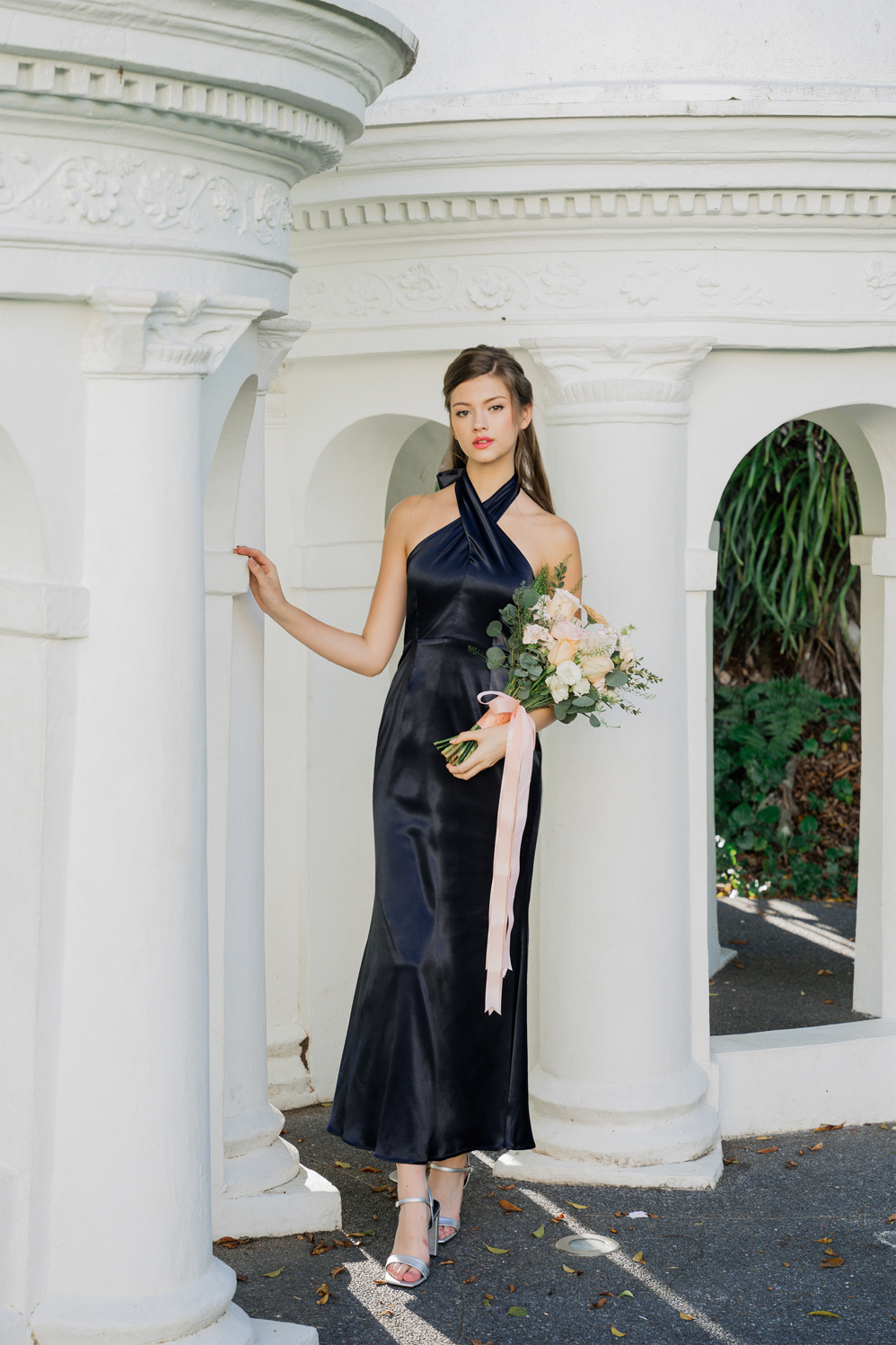chinese dress ladies Adriana Mermaid Gown with Train- Emerald 4