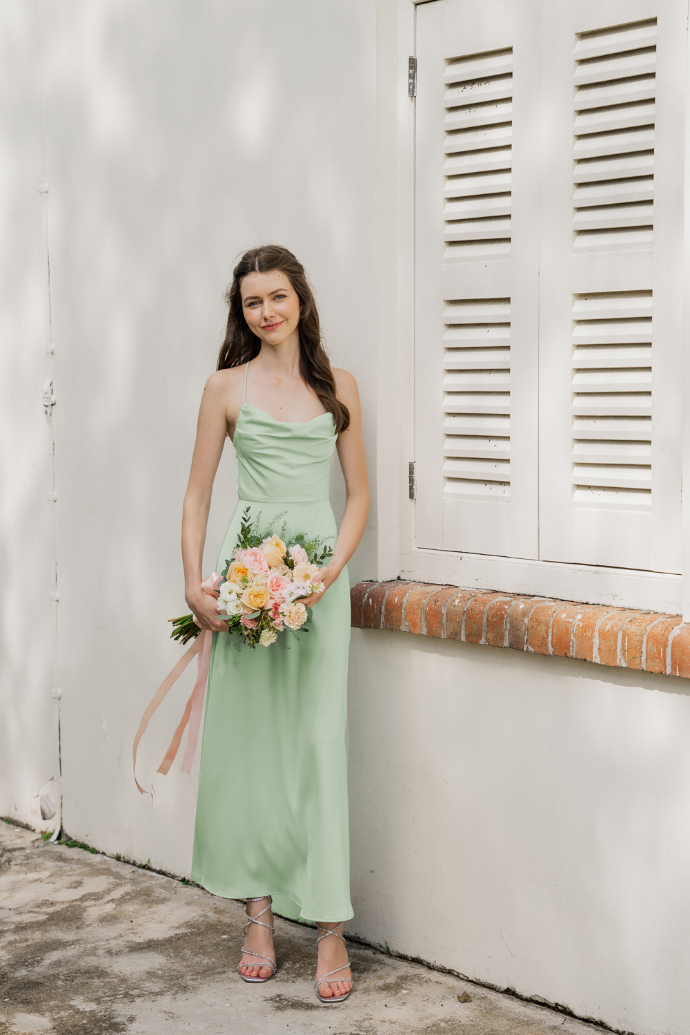 Certainly Ours Cowl Neck Dress Mint The Thread Theory