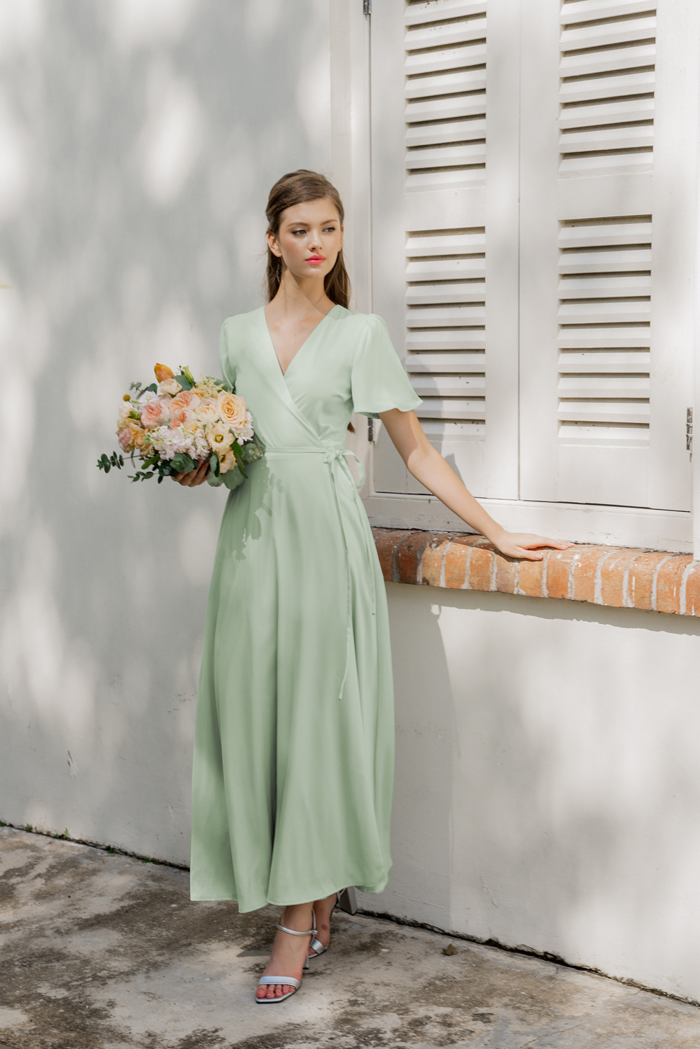 Romance In A Wrap Dress (Mint) | The Thread Theory