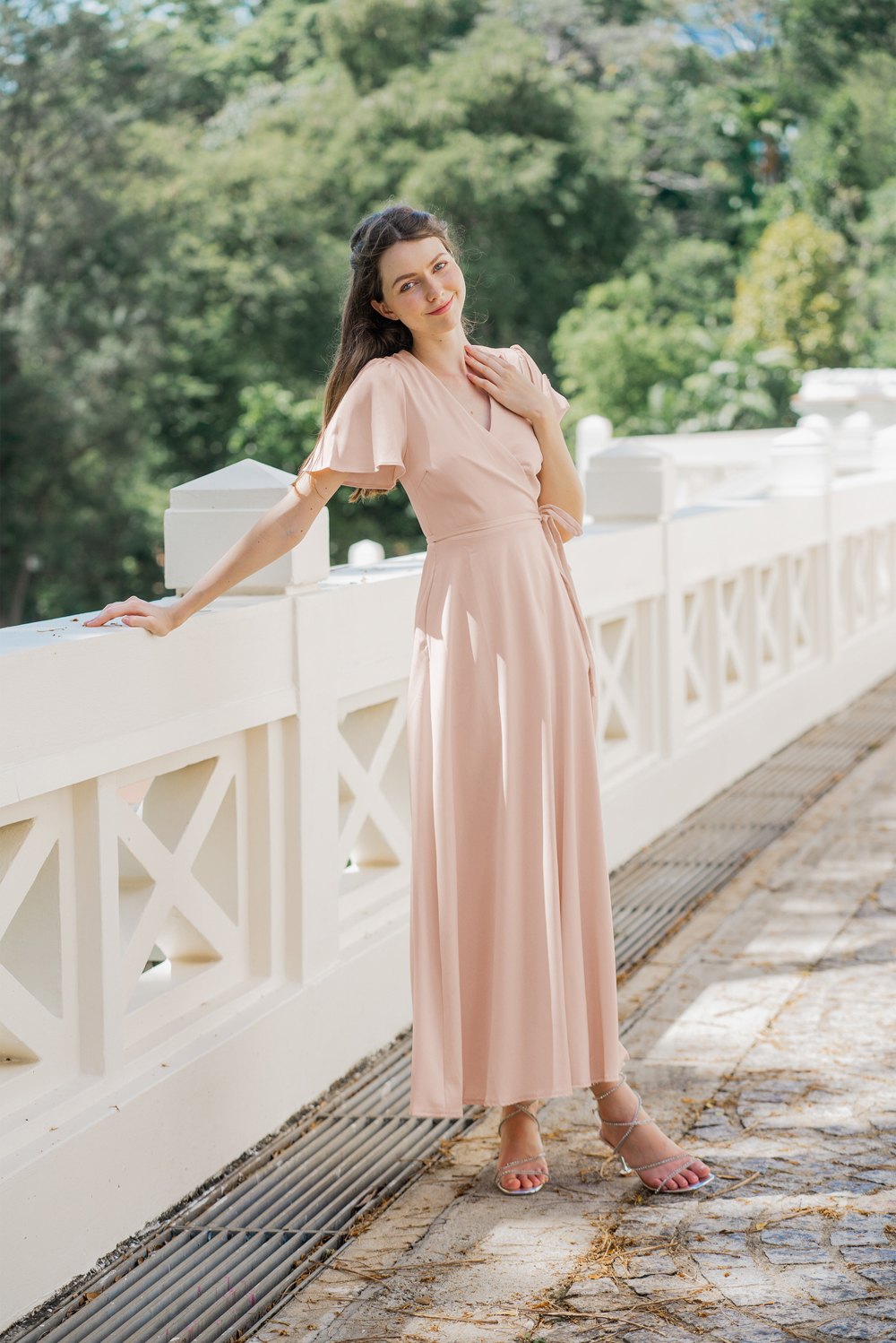Romance In A Wrap Dress Pearl Pink