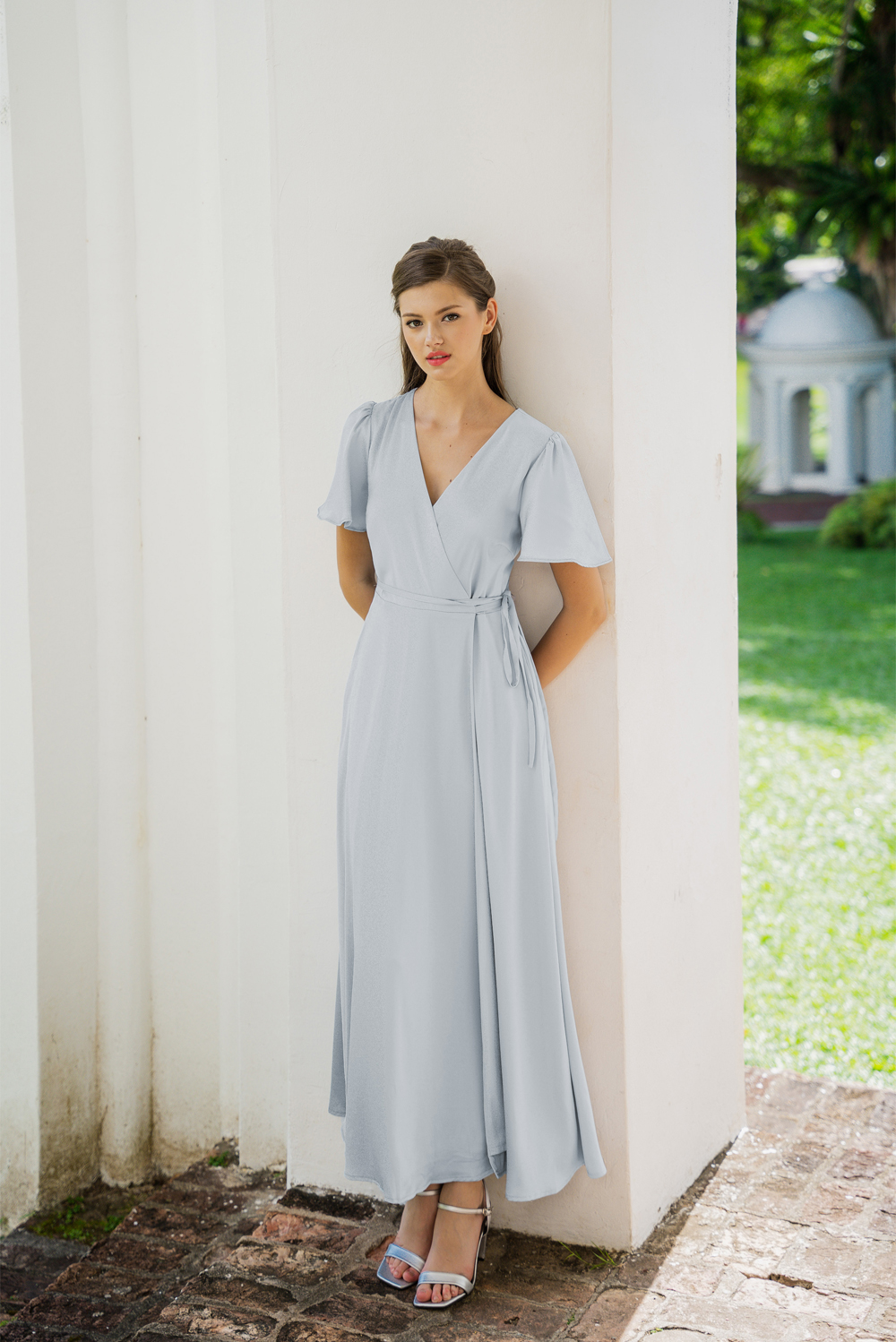 Romance In A Wrap Dress Silver Blue The Thread Theory