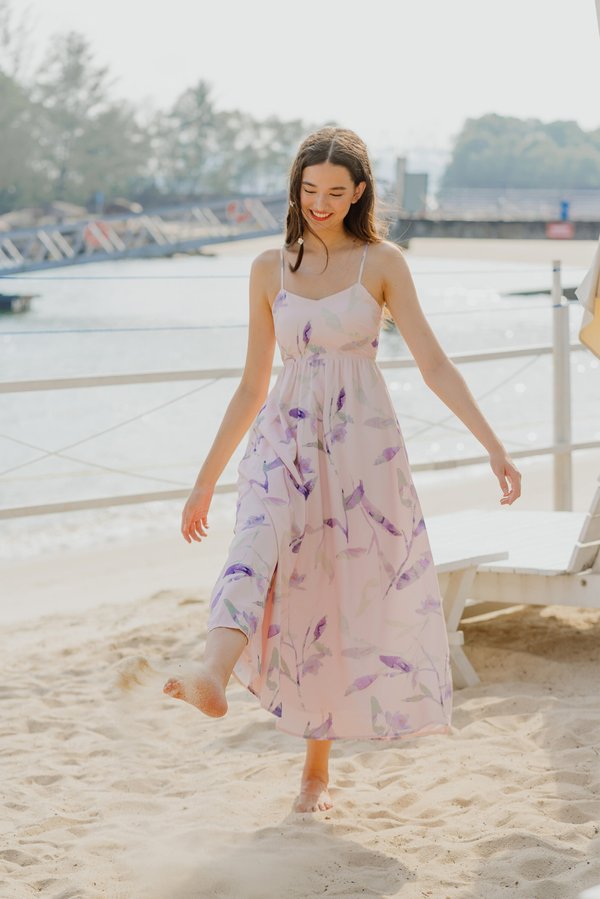 Bow Me Over Tie-back Dress (Light Pink)