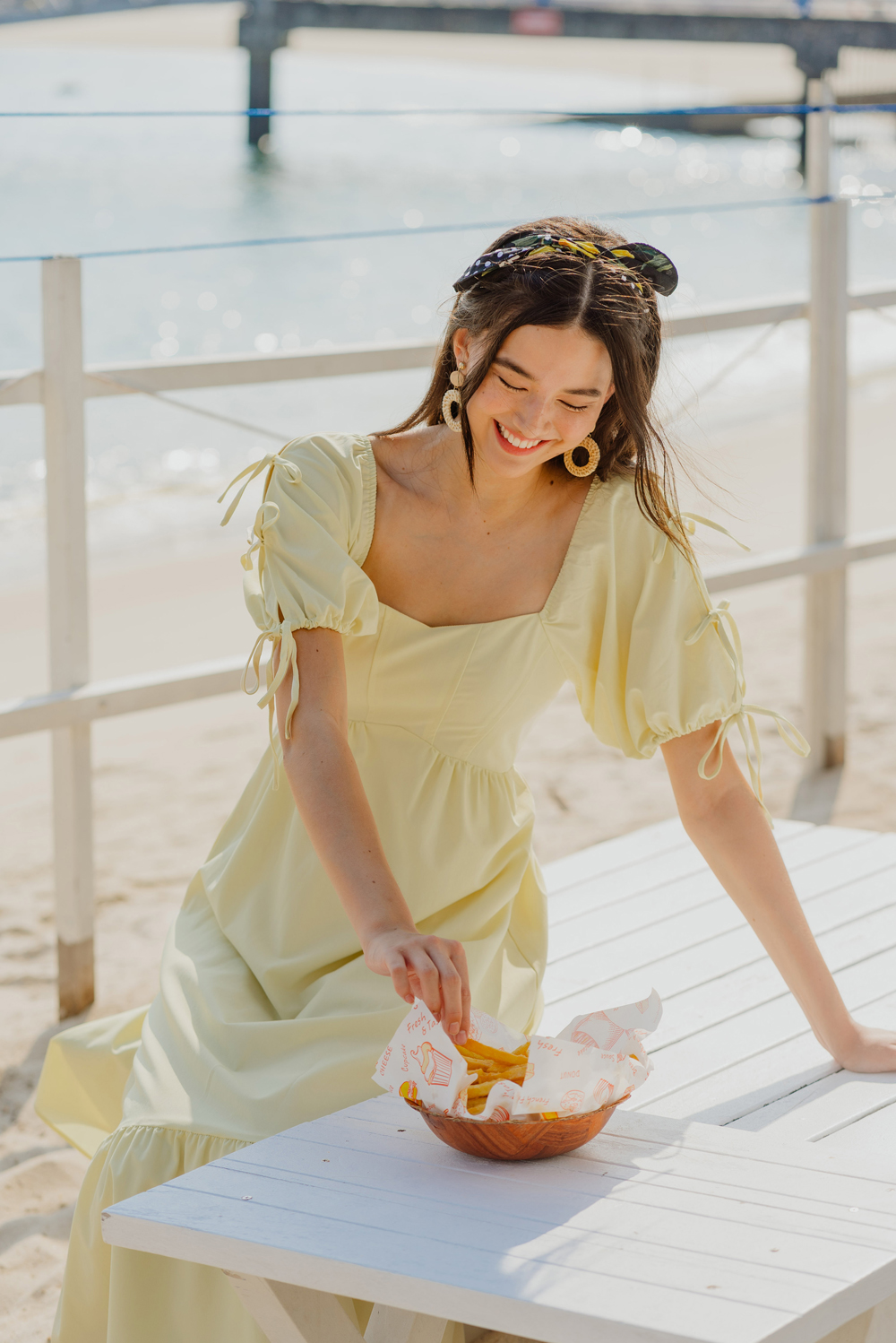 Ribbonaire Dress (Light Yellow) | The Thread Theory