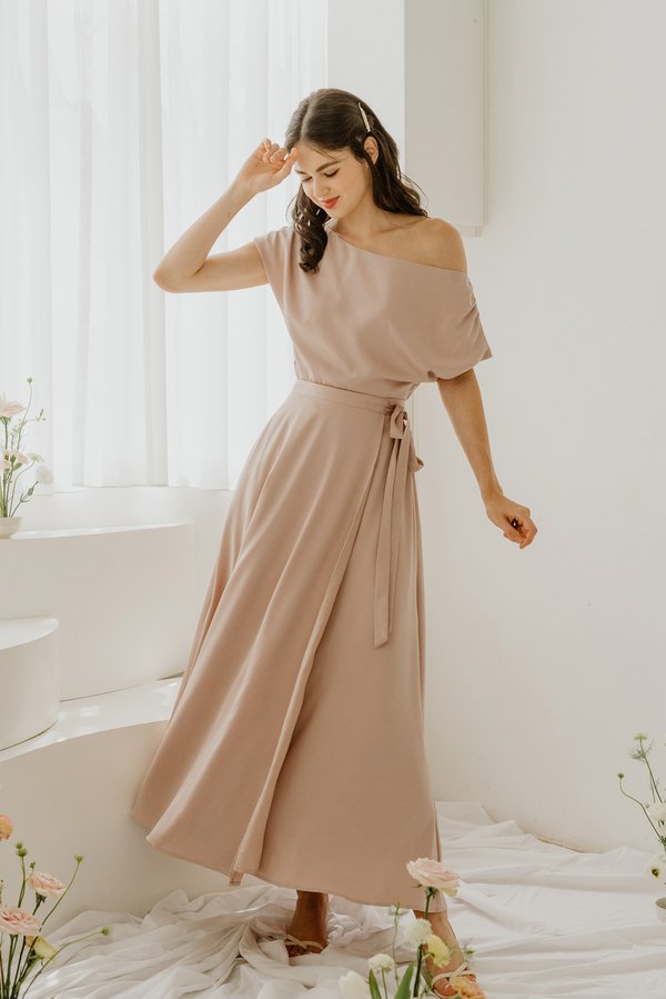 Willing For You Wrap Skirt (Taupe)