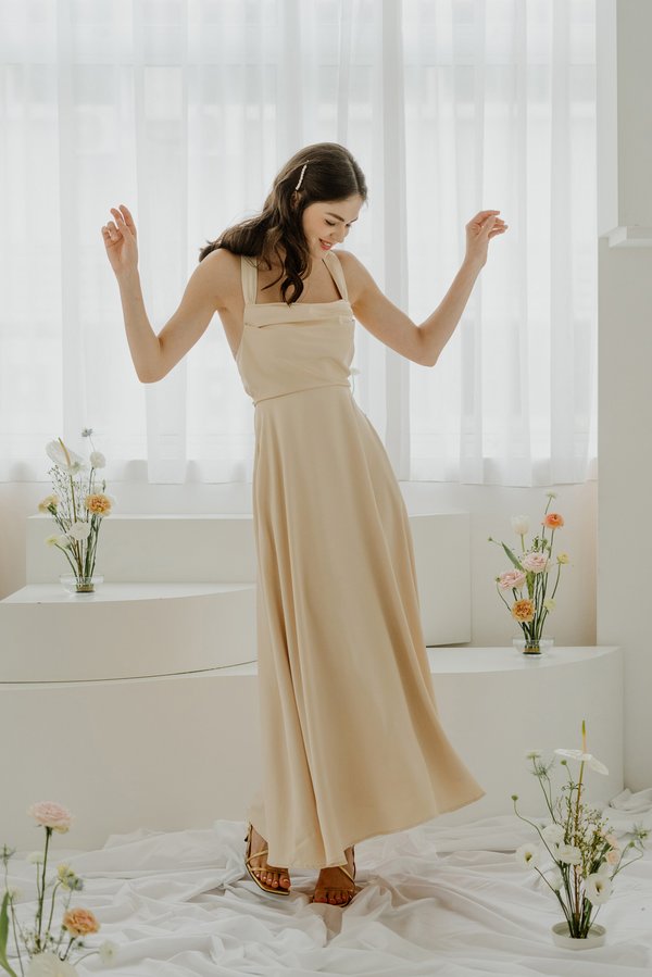 Finding Love In A Storm Dress (Cream Gold)