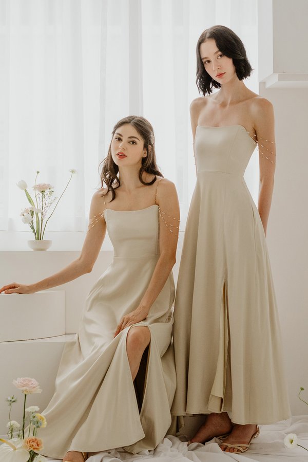 Moonglow Pearls Convertible Dress (Light Gold) V2