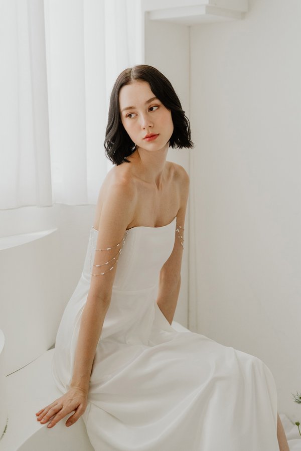Moonglow Pearls Convertible Dress (White) V2