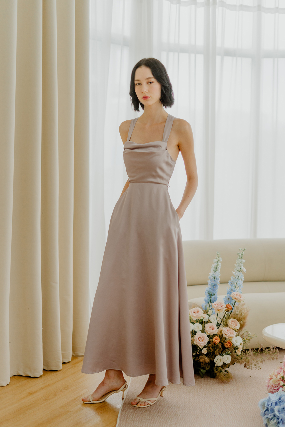 Finding Love In A Storm Dress Taupe The Thread Theory