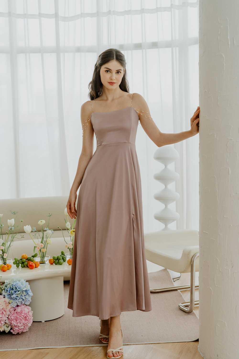 週末限定価格！ＡＮＤＲＥＳＤ　pearl glow velour dress pearl glow velour dress | ANDRESD