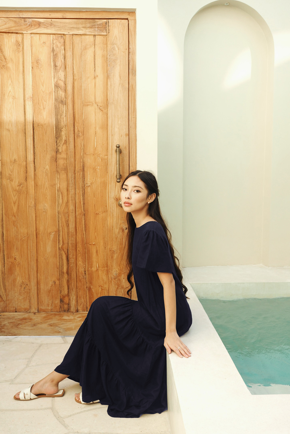 Sandy Toes Linen Maxi Dress (Midnight Navy) | The Thread Theory