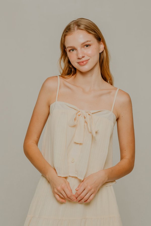 Let Us Date Embossed Top (Almond)