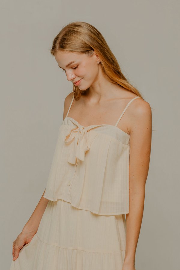 Let Us Date Embossed Top (Almond)