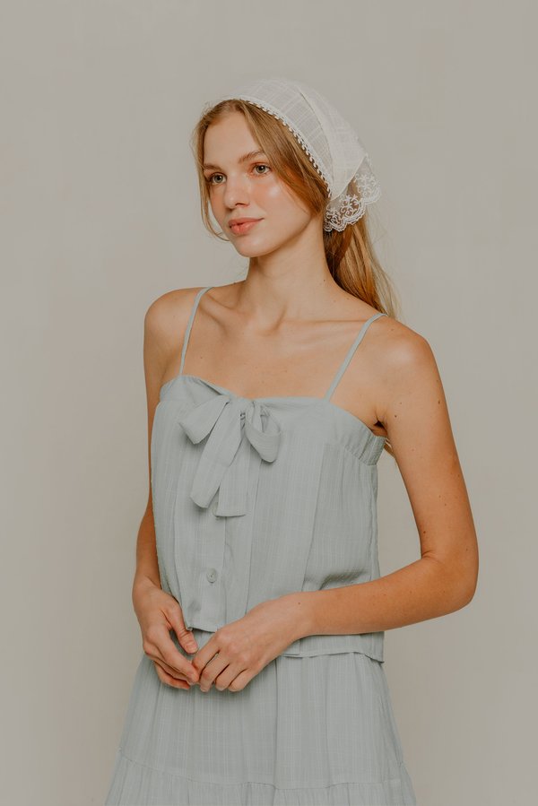 Let Us Date Embossed Top (Blue Grey)