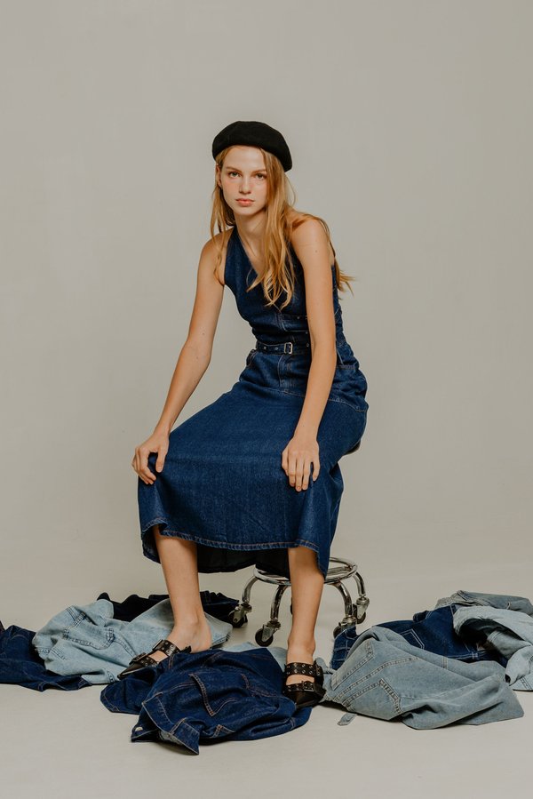 Tidal Denim Skirt (Dark Wash)
