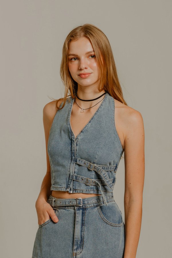 Everblue Halter Top (Mid Wash)