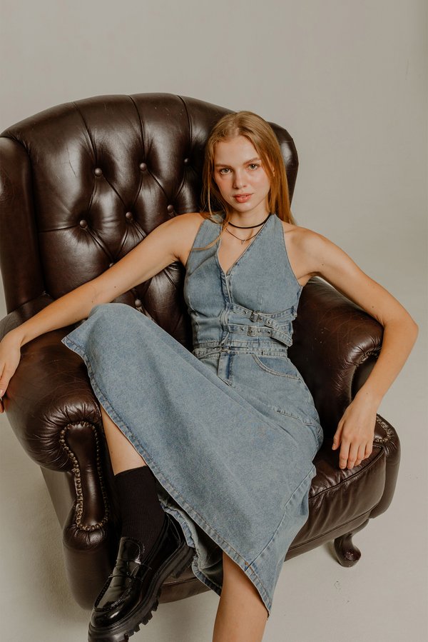 Tidal Denim Skirt (Mid Wash)
