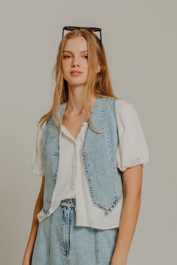 Revolver Vest Top (Light Wash)