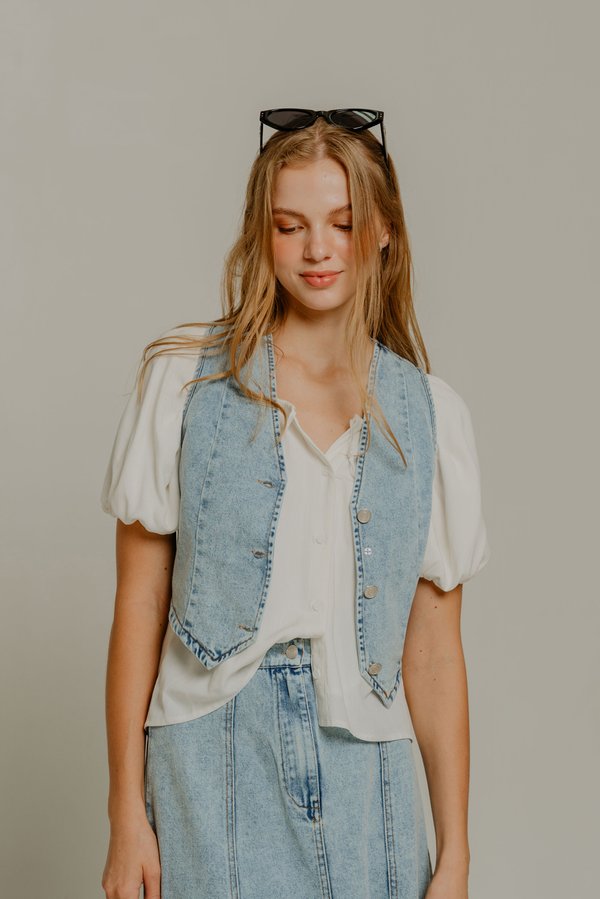 Revolver Vest Top (Light Wash)