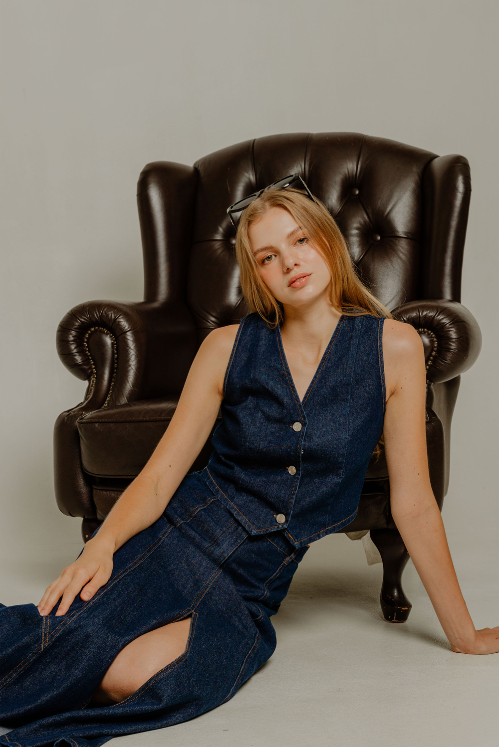 Revolver Vest Top (Dark Wash) | The Thread Theory