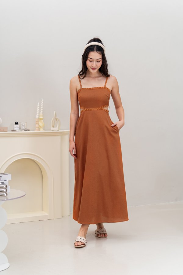 Byron Bay Cut-out Dress (Camel)