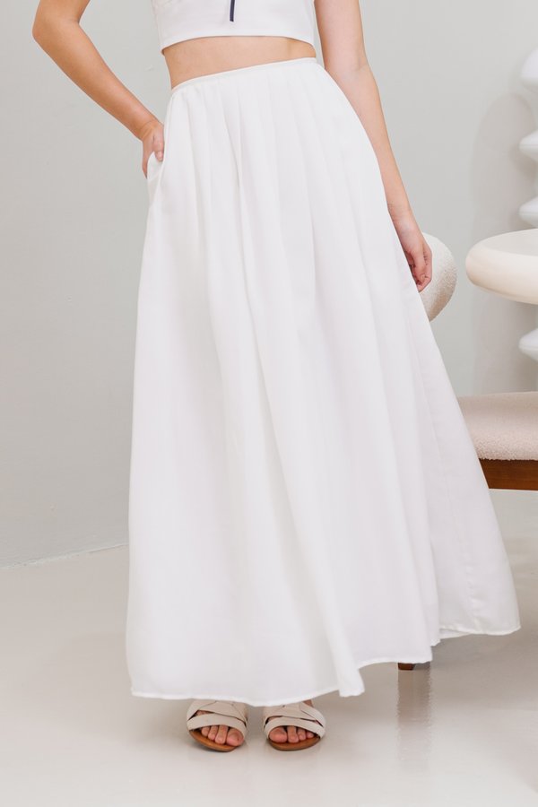 Playful Pleats Skirt (White)