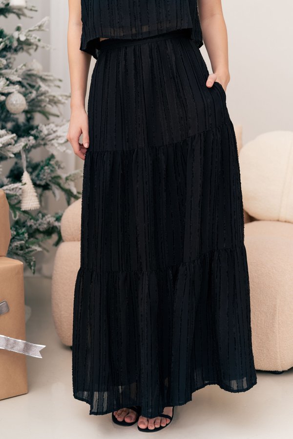Songbird Maxi Skirt (Black)