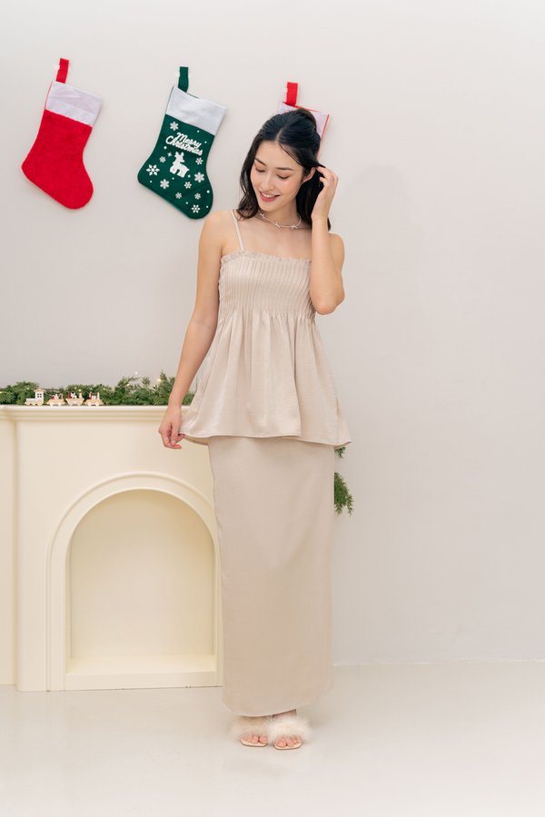 Timeless Glow Maxi Skirt (Gold)