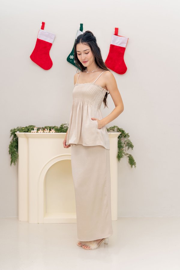 Timeless Glow Maxi Skirt (Gold)