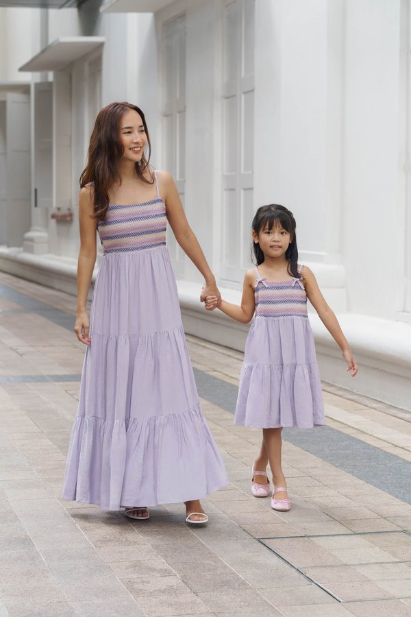 Dancing Threads Embroidered Maxi Dress (Dusty Purple)