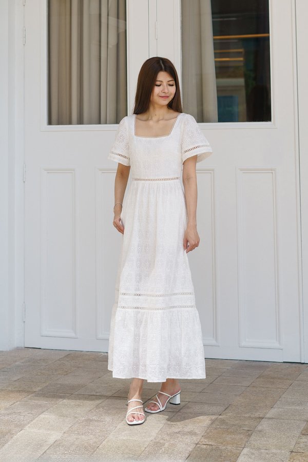 Enchanted Steps Maxi Dress (White)