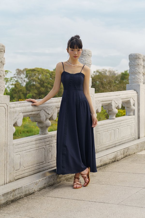 Fairy Tale Meadow Padded Dress (Navy)