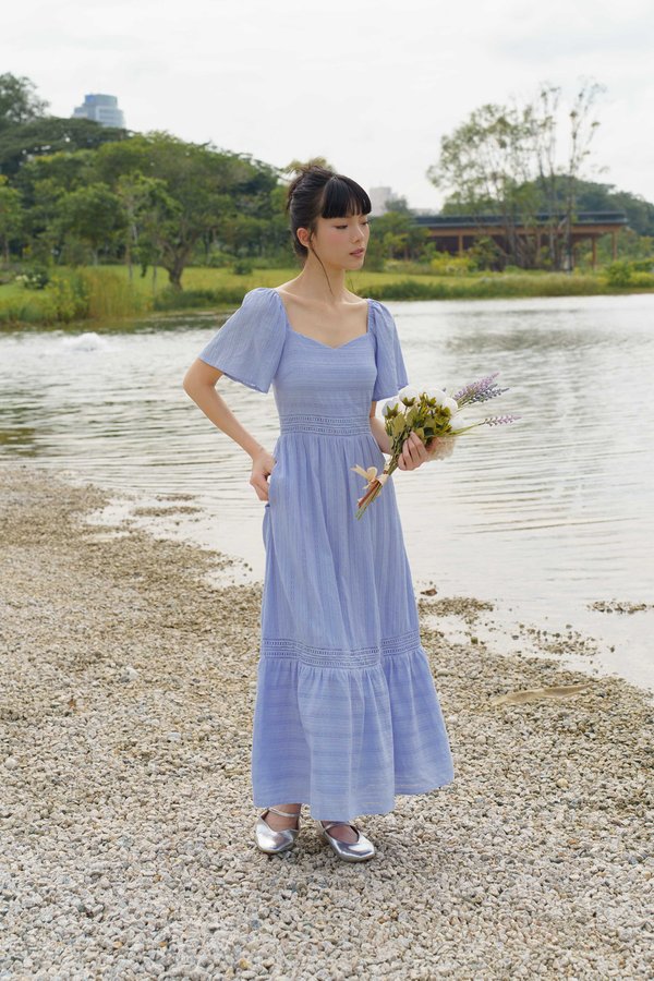 Flutter Flattery Dress (Powder Blue)