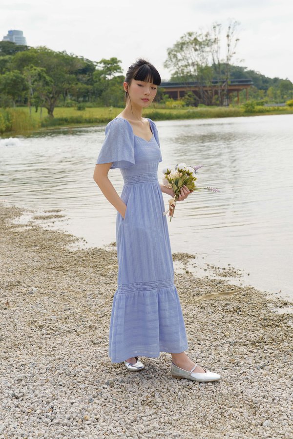 Flutter Flattery Dress (Powder Blue)