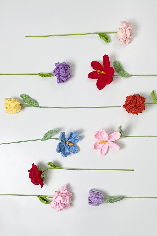 FREE stalk of Crochet Flower (Given at random)