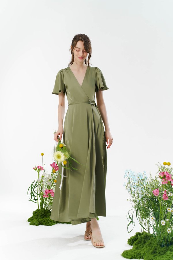 Romance In A Wrap Dress (Olive)