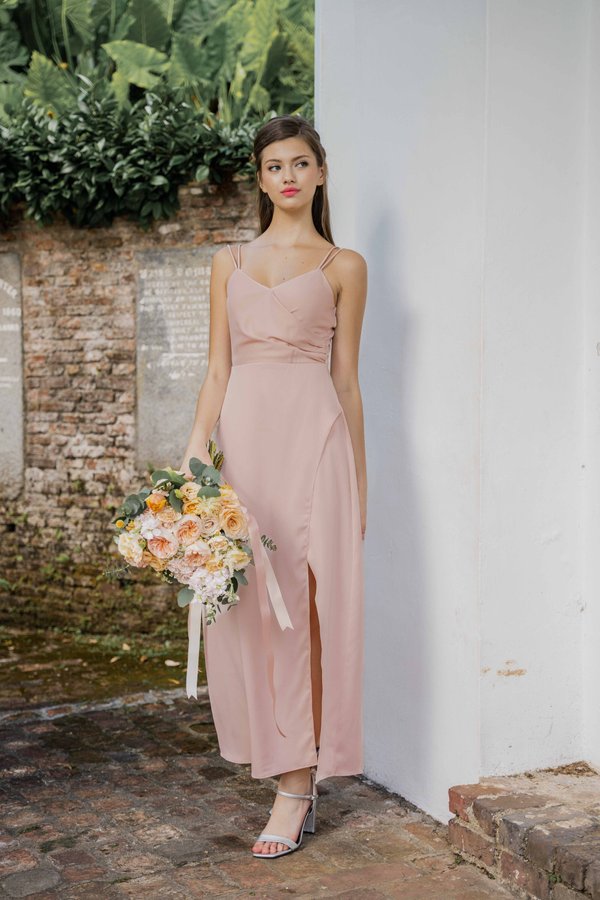 Surely Serenely Slit Dress (Blush Pink)